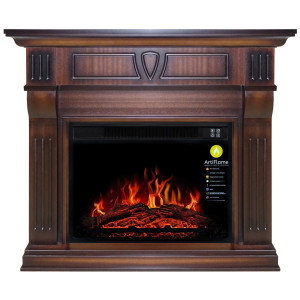 Електрокамін з порталом ArtiFlame BEETHOVEN AF23 МАХАГОН КОРИЧНЕВИЙ АНТИК PROMO