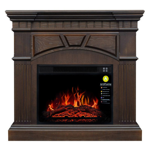Електрокамін з порталом ArtiFlame YORK AF23 МАХАГОН КОРИЧНЕВИЙ АНТИК PROMO