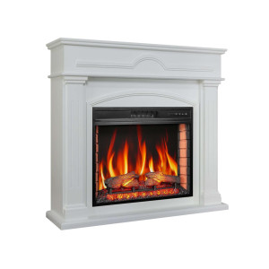 Камінокомплект ArtiFlame Inverno AF28S білий з обігрівом і звуком горіння вогню