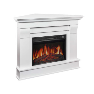 Камінокомплект кутовий ArtiFlame Albion Corner AF23S білий з обігрівом і звуком горіння вогню