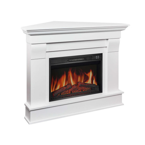 Камінокомплект кутовий ArtiFlame Albion Corner AF23S білий з обігрівом і звуком горіння вогню
